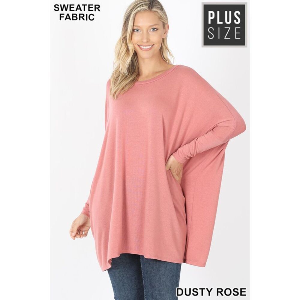 World of Leggings Oversized Round Neck Poncho Plus Size Sweater